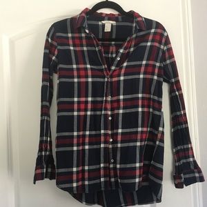 H&M Red & Navy Blue Flannel